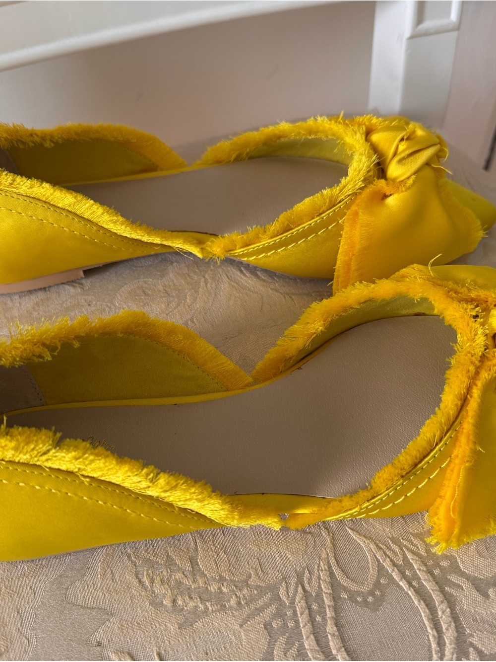Anthropologie Seychelles Bright Yellow Bow Bed & Breakfast Shoes - Picture 7 of 10
